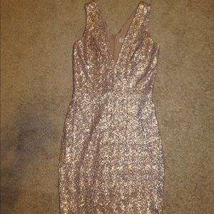 Double V Metallic Dress